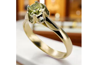 Vintage Ring Yellow Peridot 14K Yellow gold vrc122y
